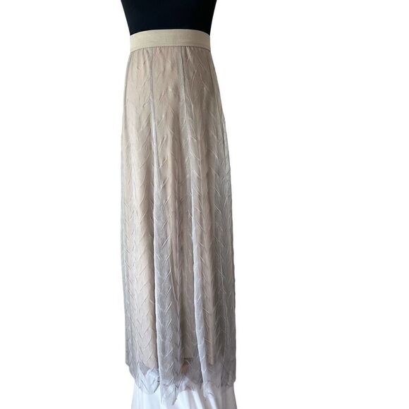NIC + ZOE NWT MAXI ZIG ZAG TULLE SKIRT SIZE SMALL TAUPE - Picture 7 of 11